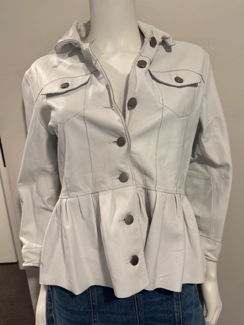 Jakett NYC Leather Peplum Coat